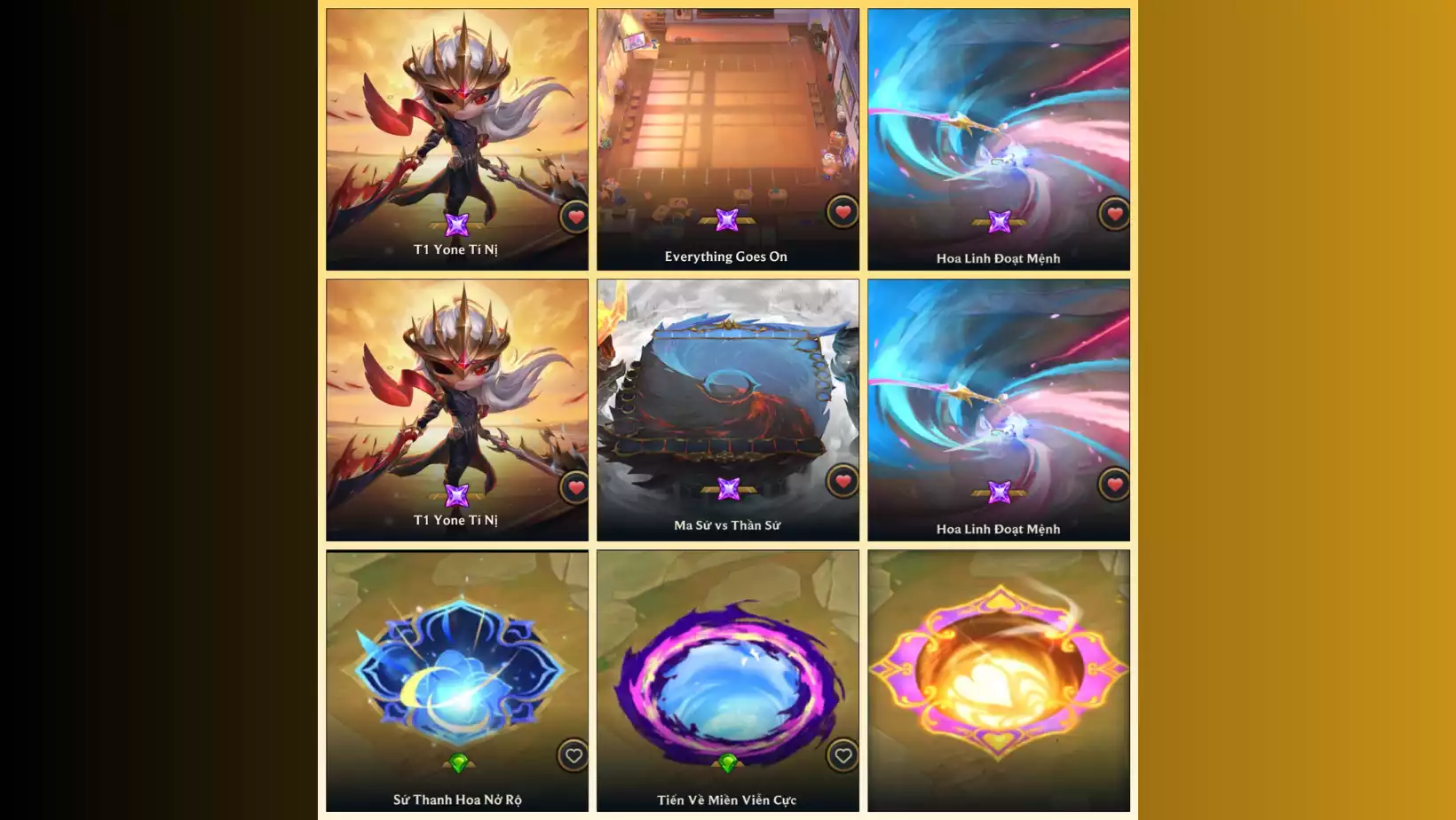 YONE T1 TÍ NỊ - CHƯỞNG HOA LINH ĐOẠT MỆNH  SÂN EVERYTHING GOES ON  SÂN MA SỨ VÀ THẦN SỨ  CỔNG DỊCH CHUYỂN ĐẦY ĐỦ